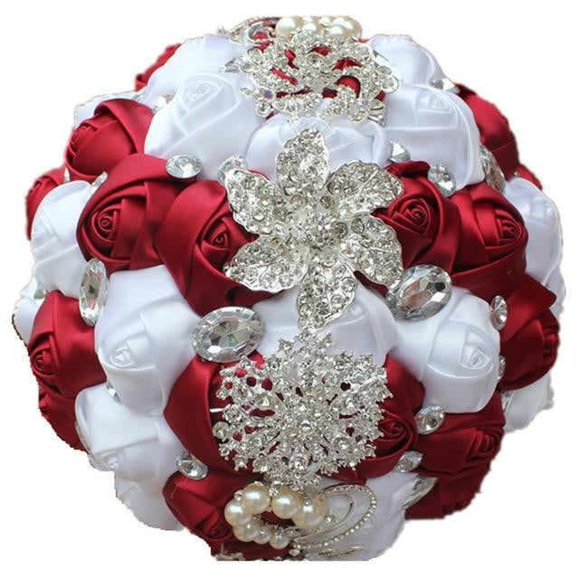 Artificial Wedding Bouquets Hand Made Flower Rhinestone Bridesmaid Crystal Bridal Wedding Bouquet - TRIPLE AAA Fashion Collection