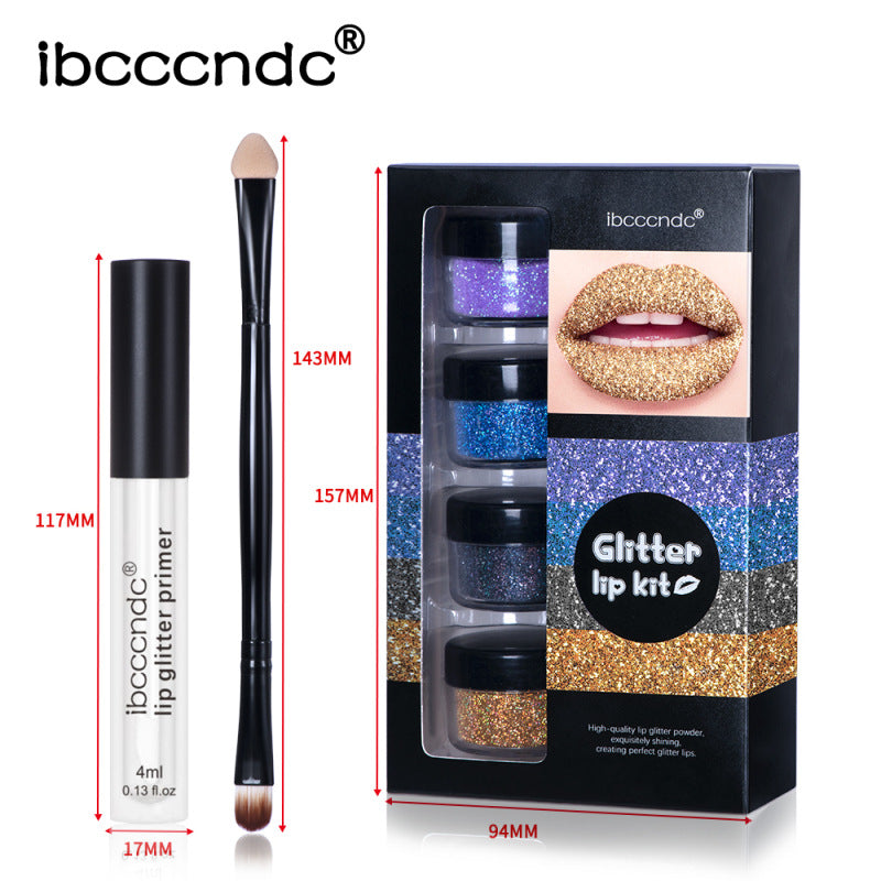 ibcccndc Glitter Lip Gloss Set Cool Color Lipstick Lip Gloss Powder Personality Lip Gloss