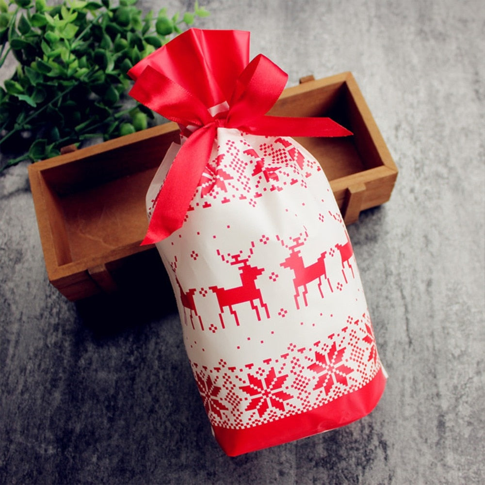 10pcs Merry Christmas Gift Bags Santa Claus Xmas Tree Packing Bags Happy New Year 2019 Christmas Candy Bags Navidad 2018 - TRIPLE AAA Fashion Collection