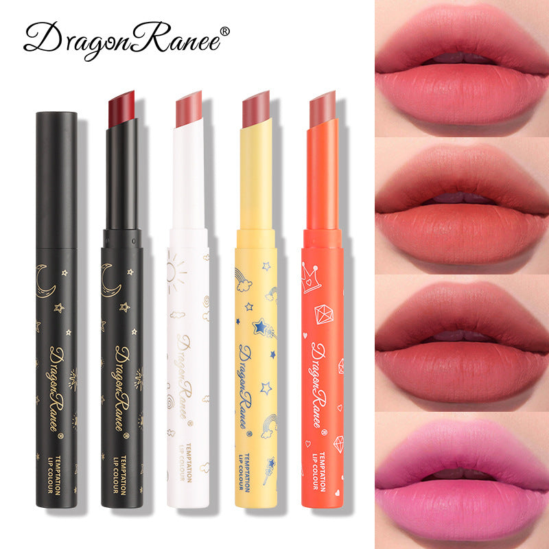 Crayon Lipstick Milk Tea Color Red Bean Paste Color Lip Liner Student Velvet Lipstick Pen Matte Lipstick