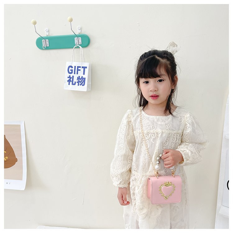 Women's New Love Mini Bags Girls Fashion Western Style One Shoulder Crossbody Change Lipstick Bags Pearl Handbags