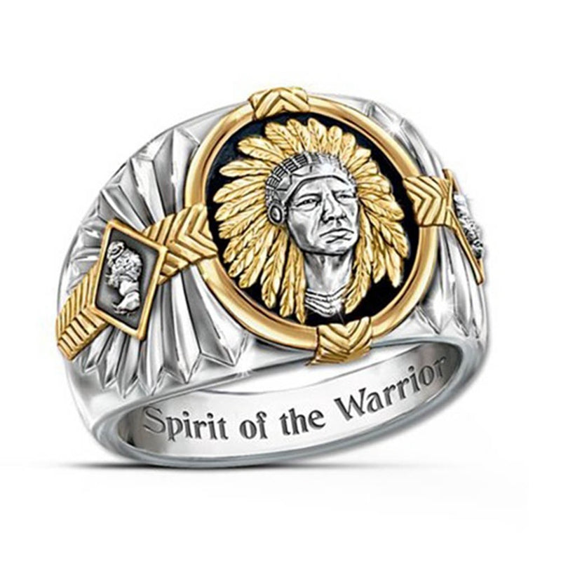 Indian Totem Ring SPIRIT OF THE WARRIOR Inscribed To Viking Warrior Gold Silver Rings Jewelry Man Gift - TRIPLE AAA Fashion Collection