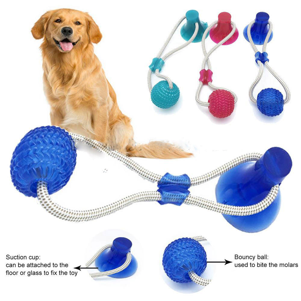 Multifunction Pet Molar Bite Toy  Interactive fun Pet toy with suction cup dog push toy with TPR ball Pet Tooth Cleaning,Chewing - TRIPLE AAA Fashion Collection