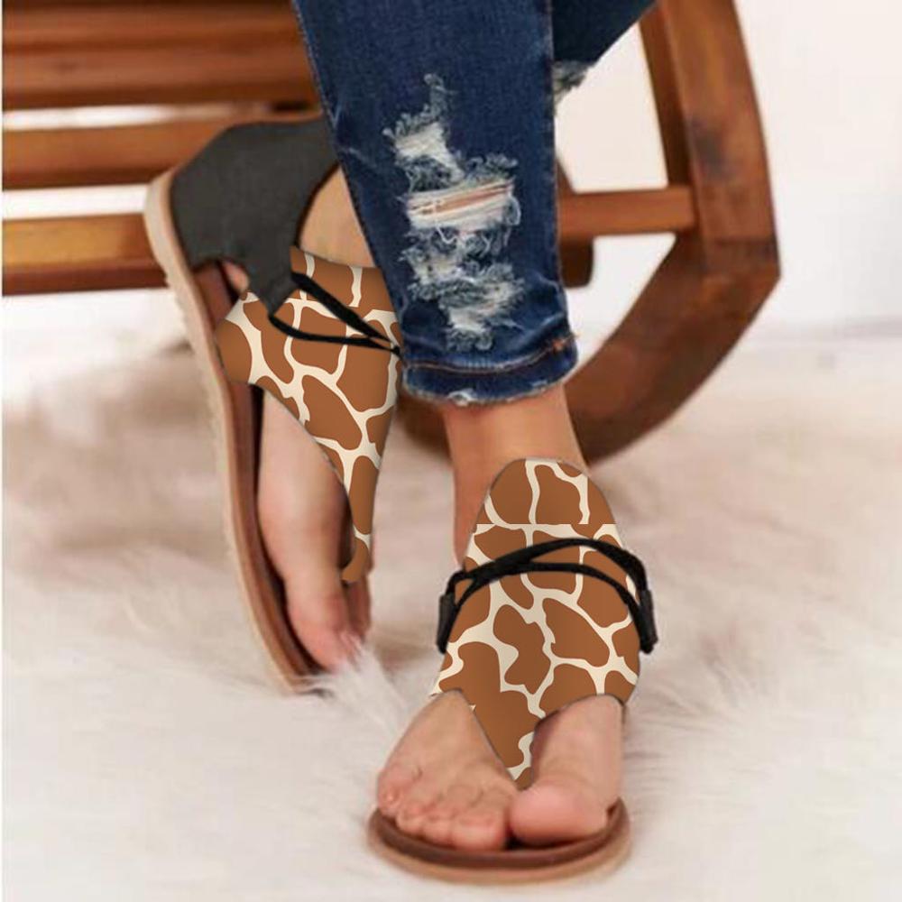 Top seller - Women sandals Leopard Pattern Large Size Rome Sandals Women's Anti-slip Hot Selling Wedges Summer Shoes