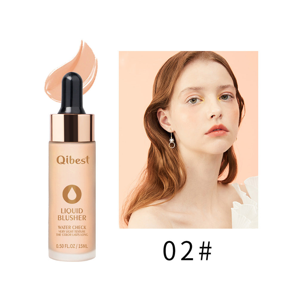 QIBEST Blush Milk Nude Makeup Moisturizing Brighten Skin Tone Natural Repairing Temperament Blush Powder Rouge Liquid Blush