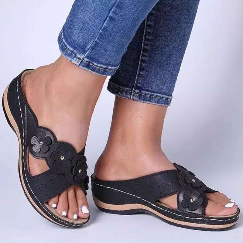 Wedge Sandals For Women Versatile Fish Mouth Large Size Sandals For Women Trendy