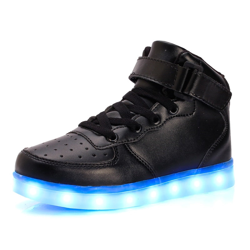 Led Children Shoes 2018 USB Charging Basket Shoes With Light Up Kids Casual Boys&Girls Sneakers Gold silver - TRIPLE AAA Fashion Collection