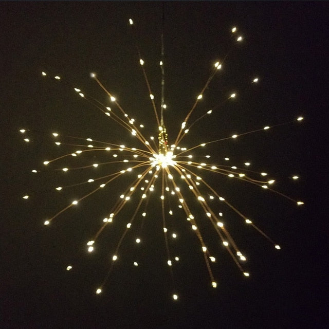 Festival Hanging Starburst String Lights 100-200 Leds DIY firework Copper Fairy Garland christmas lights outdoor Twinkle Light - TRIPLE AAA Fashion Collection