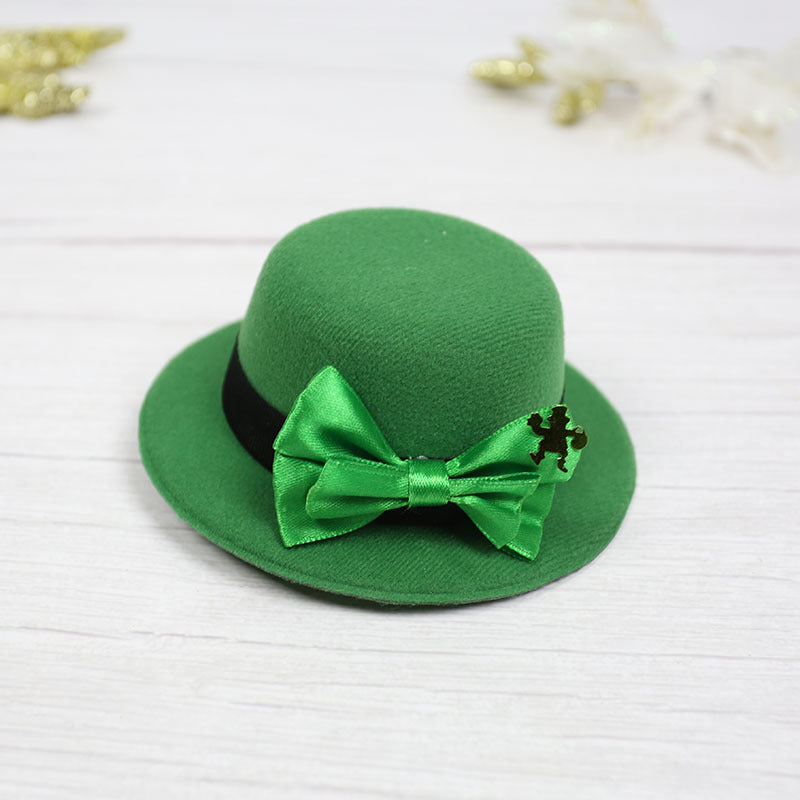 St. Patrick's Day Green Hat Hairpin Shamrock Top Hat Decoration Irish Day Headwear