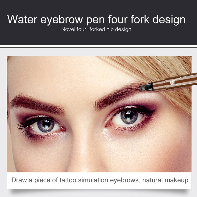 3 Colors Microblading Tattoo Eyebrow Pencil Waterproof Fork Tip 4 Head Eye Brow Pencils Eye Liner Beauty Makeup Tools TSLM1 - TRIPLE AAA Fashion Collection