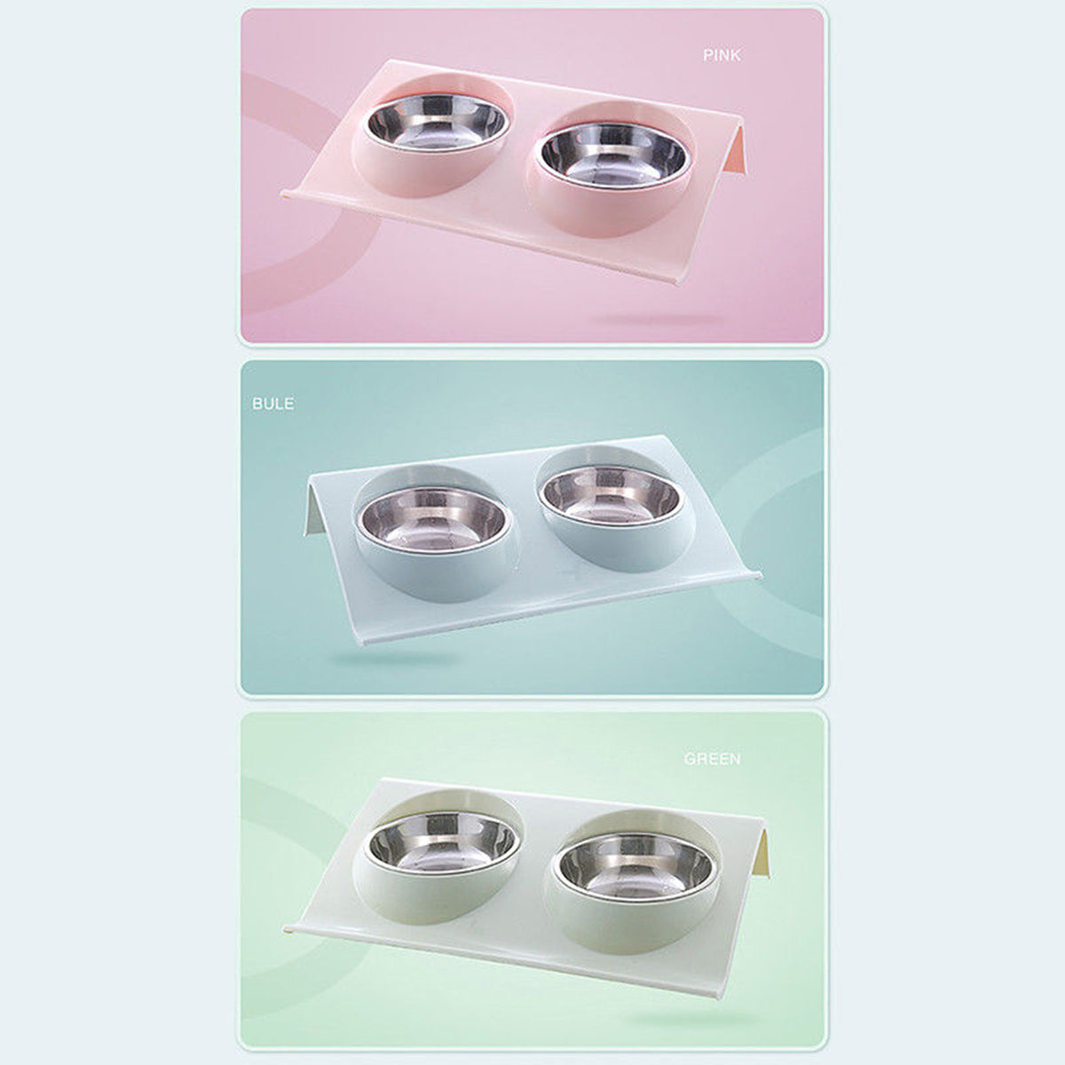 Dog Food Double Bowl Pet Products Stainless Steel Pet Bowl Pet Feeding Tool Tableware Cat Dog Puppy Travel Feeding Feeder - TRIPLE AAA Fashion Collection