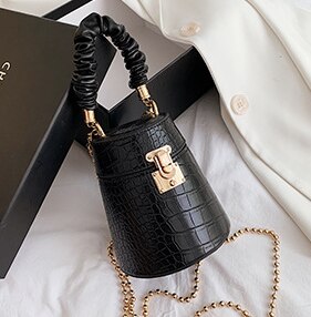 women's bag  Original Design Handbag Fashion Handbag Crocodile Pattern Bucket Bag Chain Slung Portable Shoulder Bag
