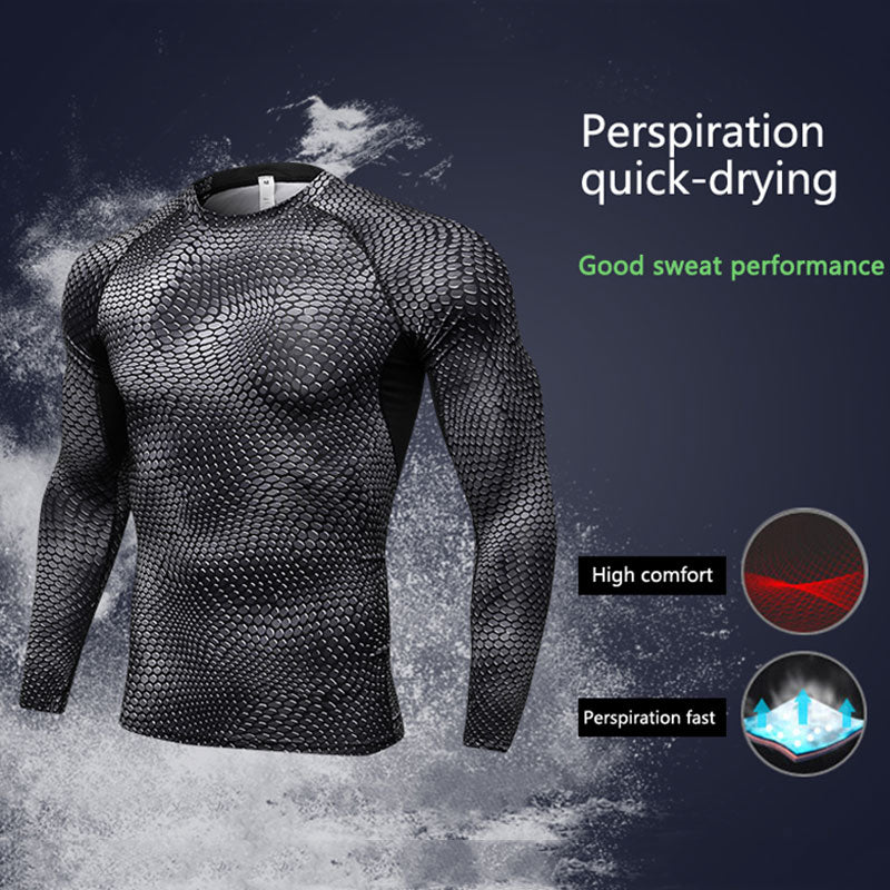 Long Sleeve Sport Shirt Men Quick Dry Running T-shirts Gym Clothing Fitness Top Crossfit T Shirt - TRIPLE AAA Fashion Collection