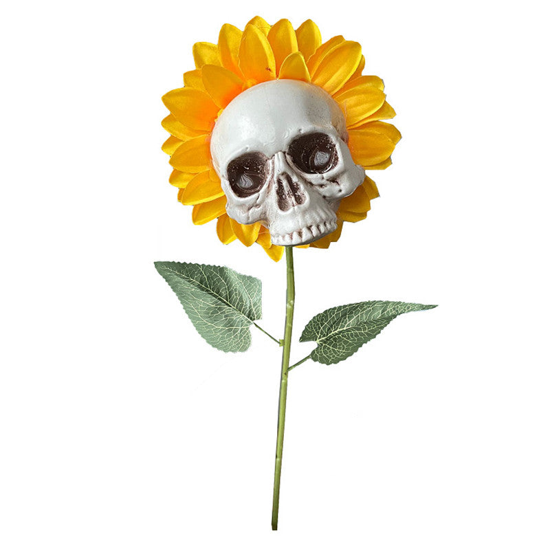 Halloween Decorations Sunflower Skull Garden Simulation Flower Ornament