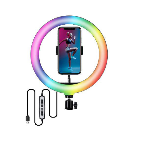 10-Inch Fill Light RGB Live Light Desktop Stand Selfie Ring Light Led Seven-Color Beauty Fill Light