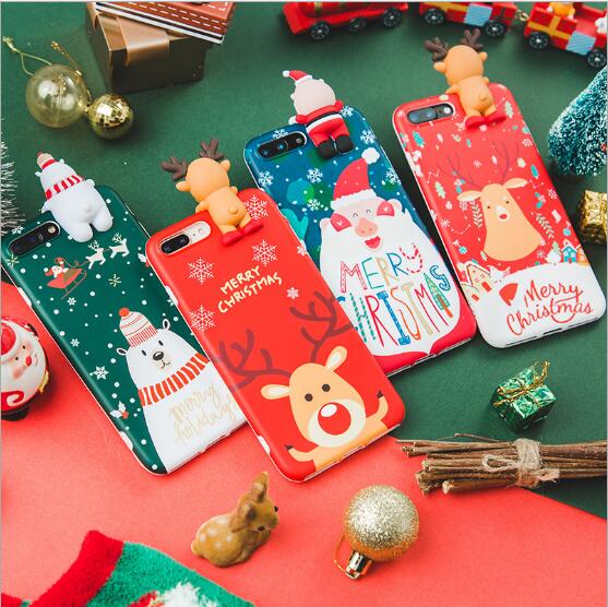 Christmas Cartoon Deer Case For iPhone XR 11 Pro XS Max X 5 5S Silicone Matte Cover For iphone 7 8 6 S 6S Plus 7Plus Case Bear - TRIPLE AAA Fashion Collection