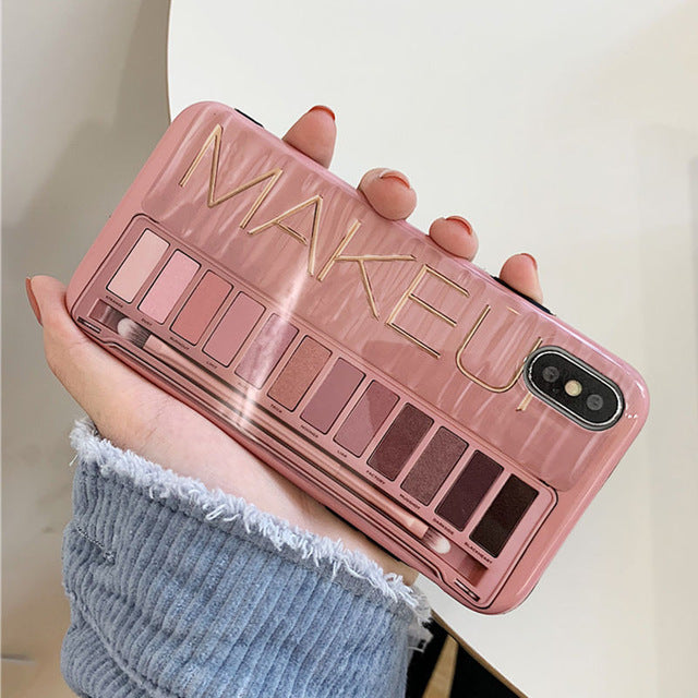 Makeup Eyeshadow Palette phone Case For iphone 11 11 Pro XS Max XR X XS 6 6s 7 8 plus glossy soft silicone Protection Back cover - TRIPLE AAA Fashion Collection