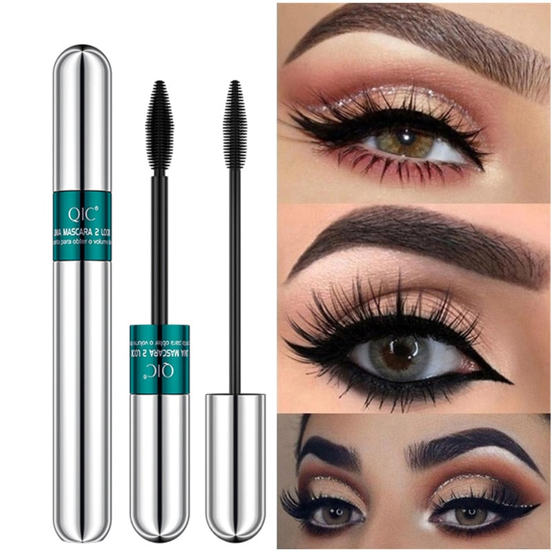 QIC Double Head Waterproof Mascara 4D Thick Pull Long Curl  Eyelashes Liquid Not Easy Dizzy Dye Eye Lashes Quick Waterproof - TRIPLE AAA Fashion Collection