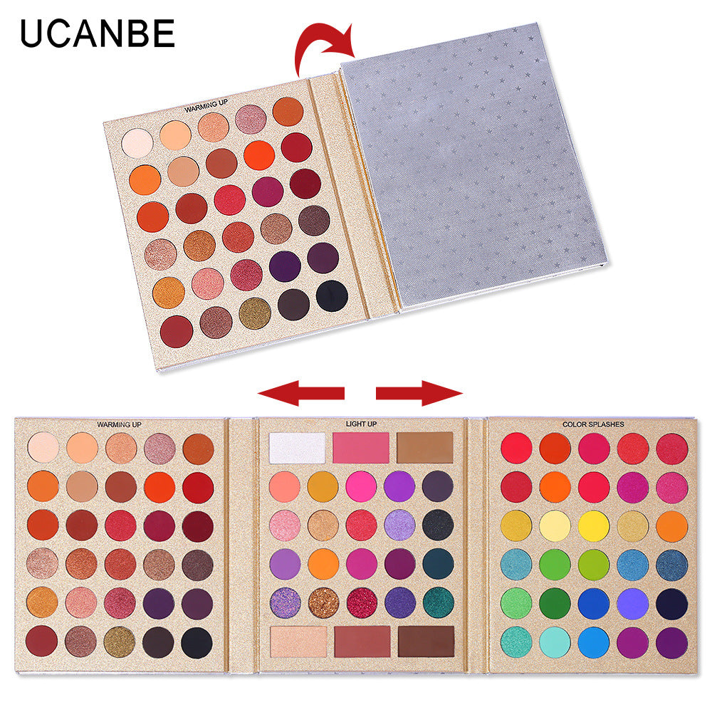 UCANBE 86 Colors Pretty Eyeshadow Palette Pearlescent Matte Eyeshadow Contouring Blush Highlight Multi effect Makeup