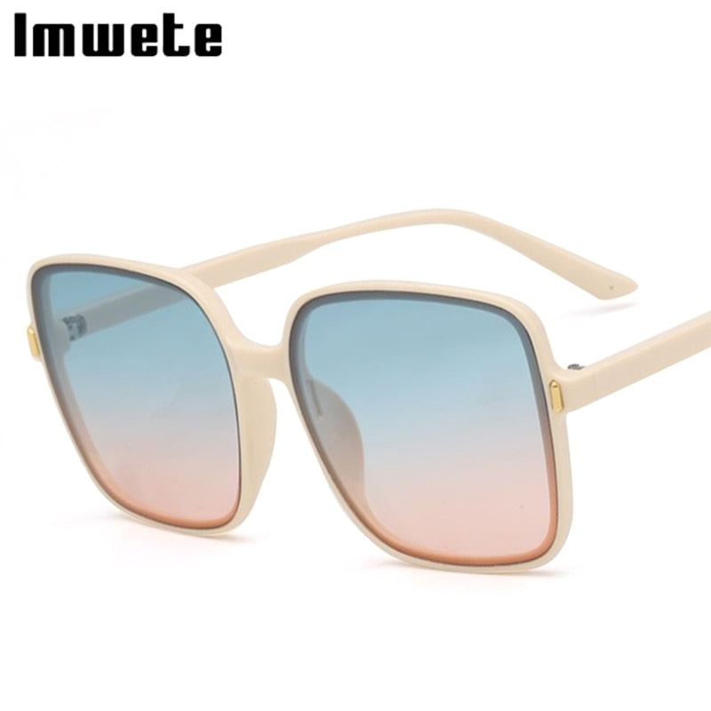 Oversized Sunglasses Women Luxury Designer Vintage Square Sun Glasses Classic Eyewear for Lady UV400 Big Frame