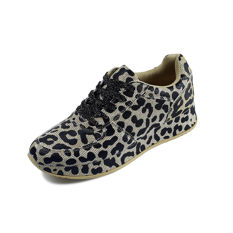 Sneakers Shoes Spring Autumn Leopard Pattern Design Fabric Comfortable Casual Sneakers Flats Shoes Women - TRIPLE AAA Fashion Collection