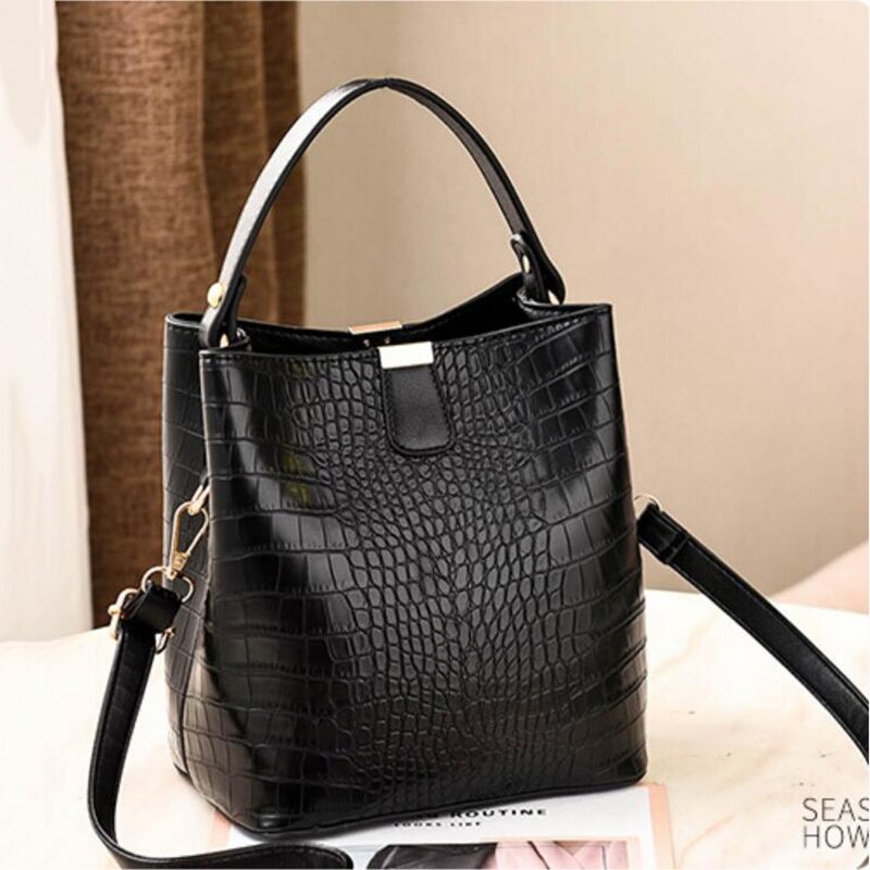 Women Pattern Handbag High Capacity Casual Crocodile Shoulder Messenger Bags Ladies PU Purse