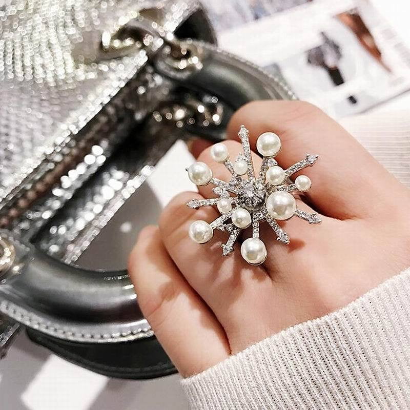 Fashion Big Snowflake Rings For Women Creative Statement Ring Jewelry Personality Open Design Adjustable - TRIPLE AAA Fashion Collection
