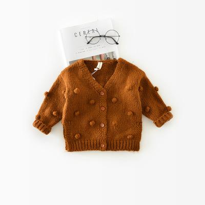 1-3 Years Old Baby Girl Sweater Child 17 Winter Ball In Hand Down Sweater Cardigan Jacket Cardigan For Girl Girls Cardigan - TRIPLE AAA Fashion Collection