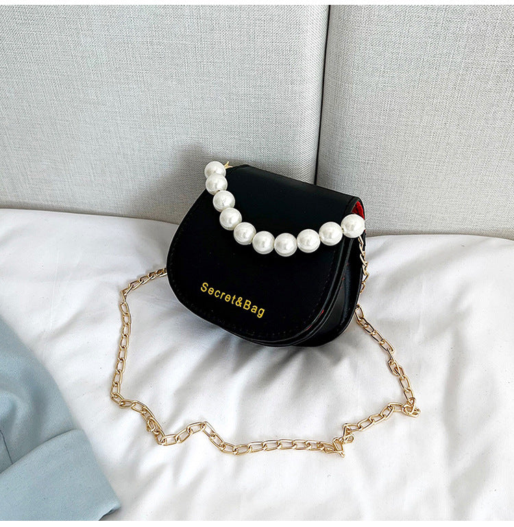 Mini Small Bag Western Style Pearl Hand Held Women's Bag Temperament Sweet Forest Chain Girl One Shoulder Messenger Bag