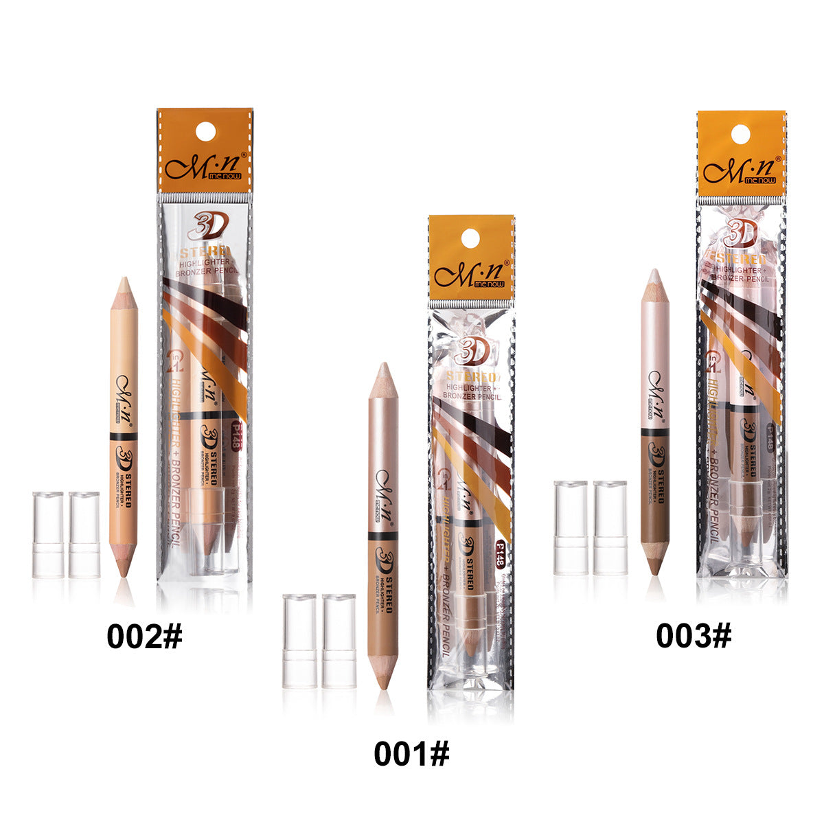 Meinuo New One-Stroke Dual-Use Double-Headed Shading Pen High-Gloss Pen Wood Can Be Sharpened