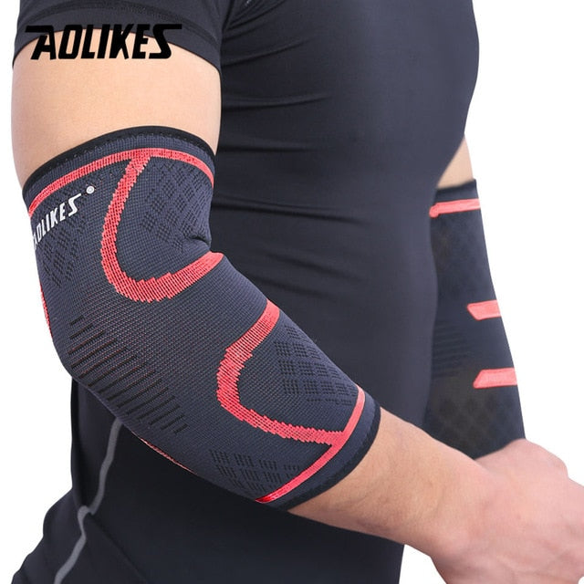 AOLIKES 1PCS Elbow Support Elastic Gym Sport Elbow Protective Pad Absorb Sweat Sport Basketball Arm Sleeve Elbow Brace