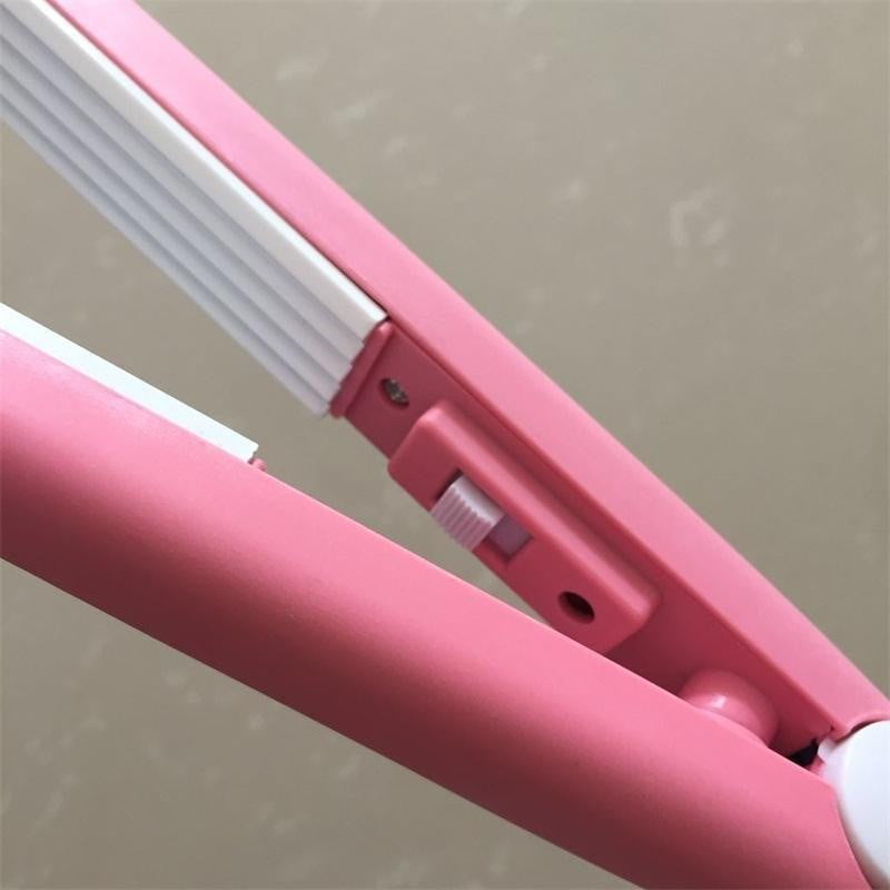 Free shipping Mini Hair Straightener Ceramic Curling Iron Corrugate Hair Iron Styling Tools Volume Hair Curler With EU Plug - TRIPLE AAA Fashion Collection