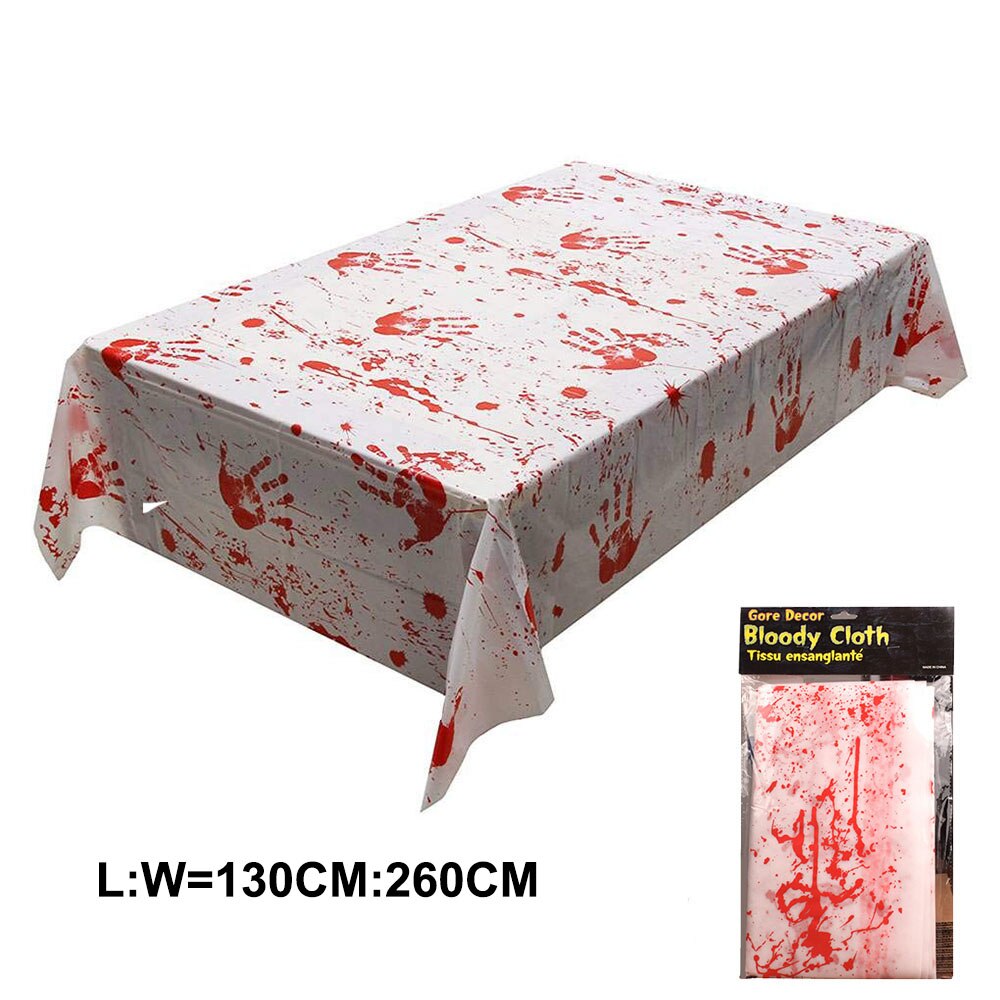1pc Halloween Decorations Horror Blood Handprint Tablecloth Bloody Apron Unisex Halloween House Decor Scary Accessory