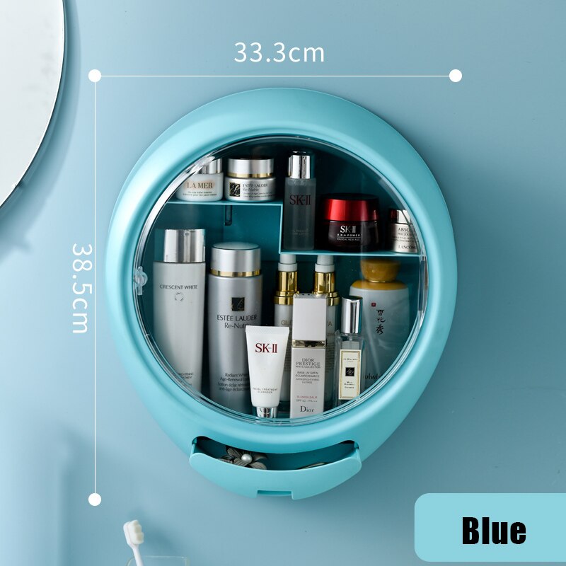 Bathroom Wall-mounted Makeup Organizer Punch-free Large Capacity Jewelry Cosmetic Storage Box Women Skin Care Beauty Rack - TRIPLE AAA Fashion Collection