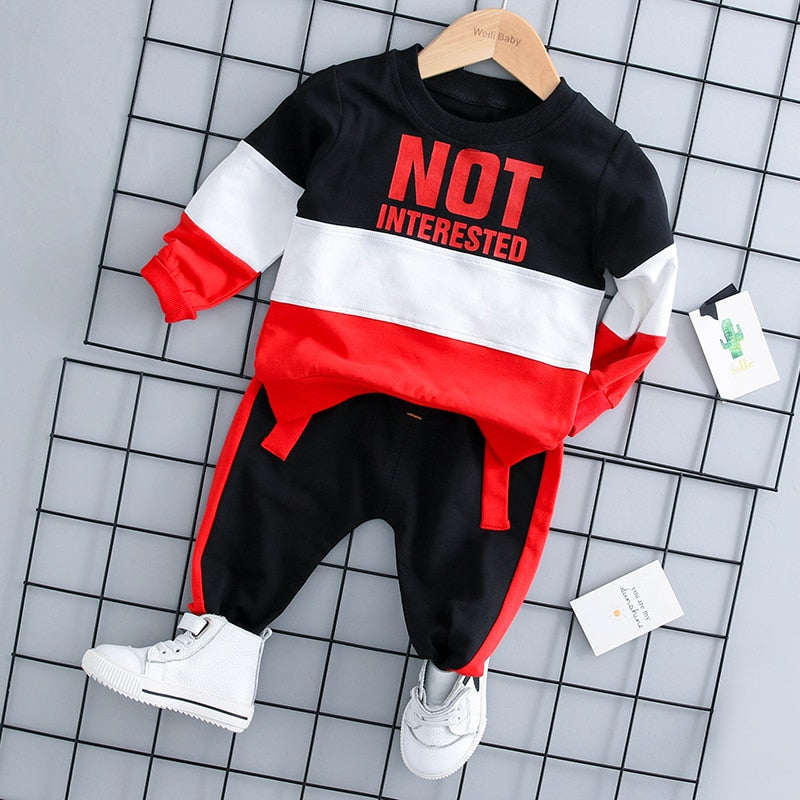 New Kids Clothes Baby Boys Costume Letter Tracksuit Tops Pants Children spring  Boys Outfits
