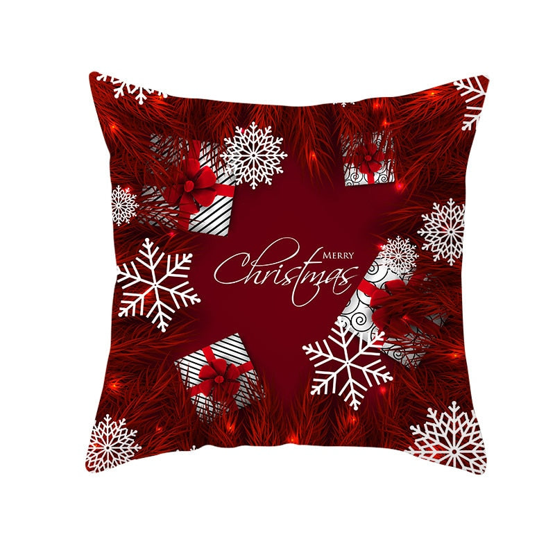 Festive Red Pattern Cushion Cover Christmas Style Pillow Cover - TRIPLE AAA Fashion Collection