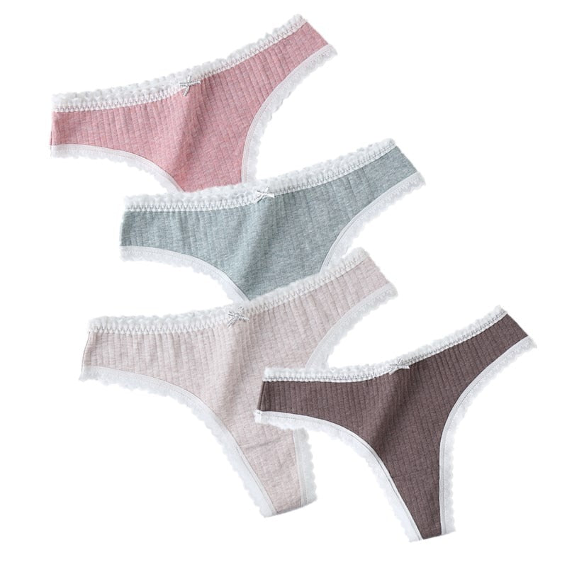 3 Pcs/Set Women Panties G-String Underwear Fashion Thong Sexy Cotton Panties Ladies G-string Soft Lingerie Solid Low Rise Panty - TRIPLE AAA Fashion Collection