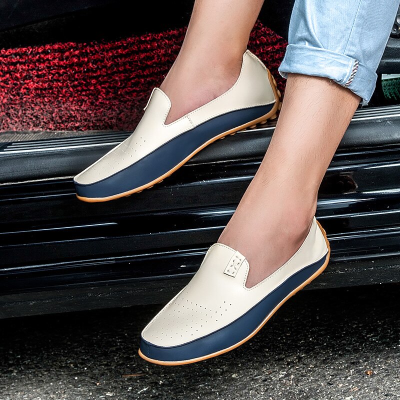 Fashion Leather Shoes For Men New Slip On Loafers Plus Size 47 Casual Driving Shoes WideBusiness Shoes Sneaker Male - TRIPLE AAA Fashion Collection