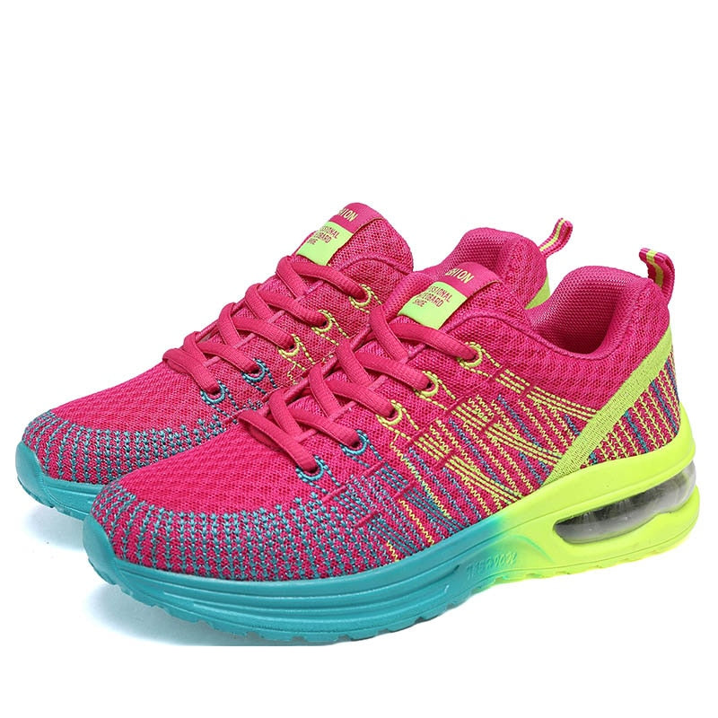 Sport Women Cushion Sports Shoes Outdoor Breathable Rose Mesh Sneakers Woman Athletic Cushioning Running Shoe Trainers