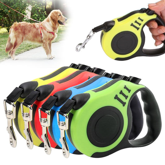 3/5M Durable Dog Leash Automatic Retractable Nylon Dog Cat Lead Extending Puppy Walking Running Lead Roulette For Dogs - TRIPLE AAA Fashion Collection