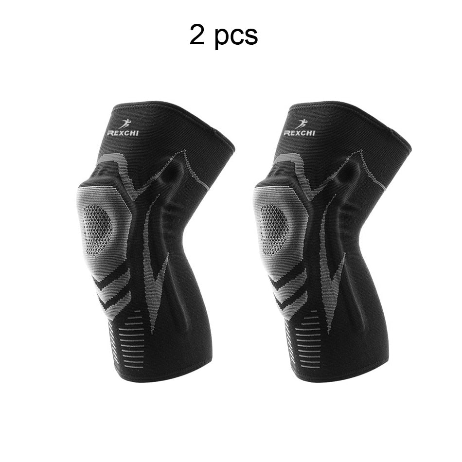 Basketball Knee Pads with Support Silicon Padded Elastic Non-slip Patella Brace Kneepad for Fitness Gear Protector Tennis