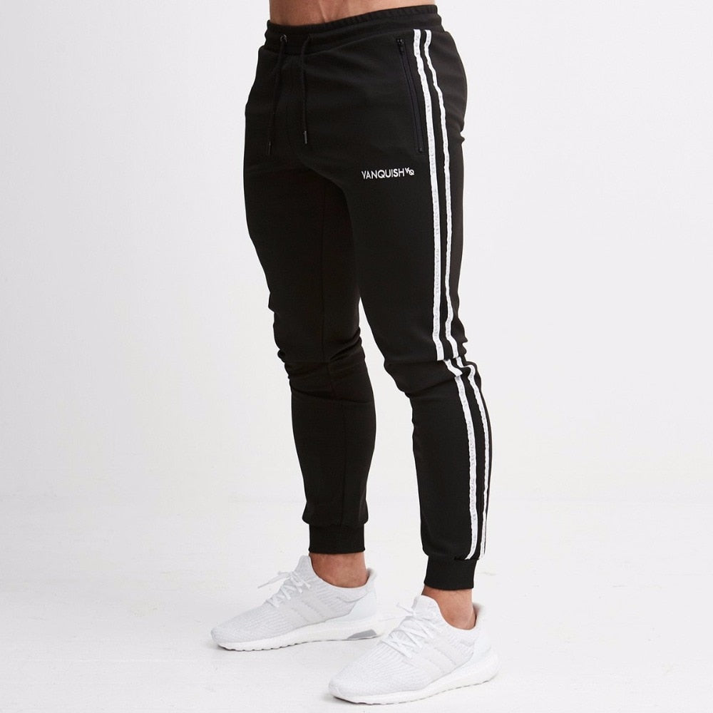 Mens Joggers Casual Pants Fitness Men Sportswear Tracksuit Bottoms Skinny Sweatpants Trousers Black Gyms Jogger Track Pants - TRIPLE AAA Fashion Collection