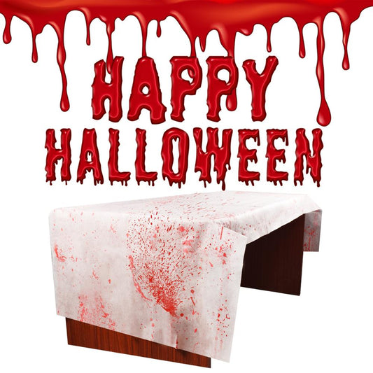 1pc Halloween Decorations Horror Blood Handprint Tablecloth Bloody Apron Unisex Halloween House Decor Scary Accessory