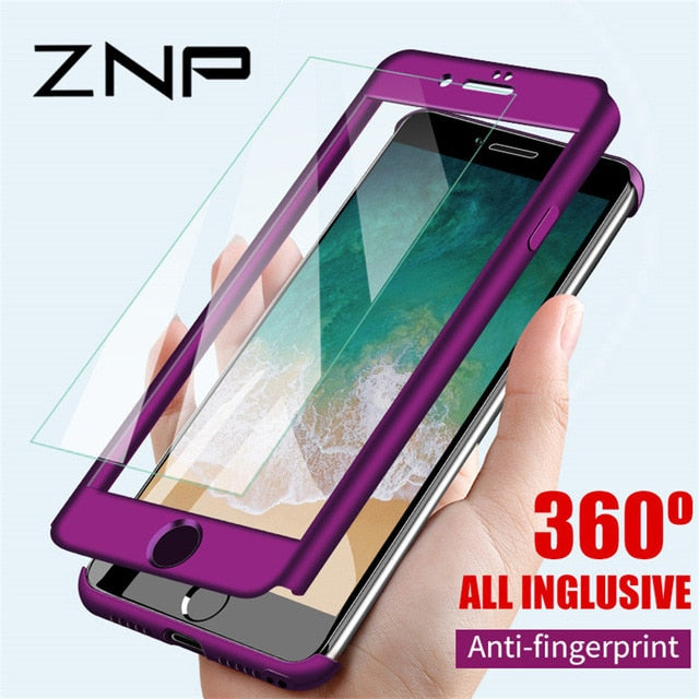 ZNP 360 Full Protective Phone Case For iPhone 8 7 Plus 6 6s Case 5 5S SE X 10 Full Cover For iPhone XR Xs Max X Case cover - TRIPLE AAA Fashion Collection